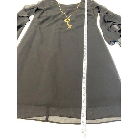 Thalia Sodi Shift Dress Small Black Bell-Sleeves‎ - Picture 5 of 11